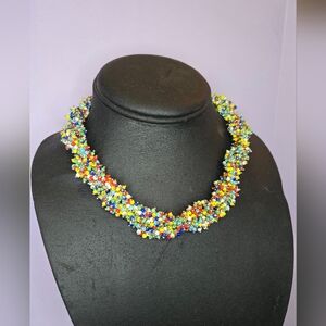 J. Crew twisted beaded necklace multicolor